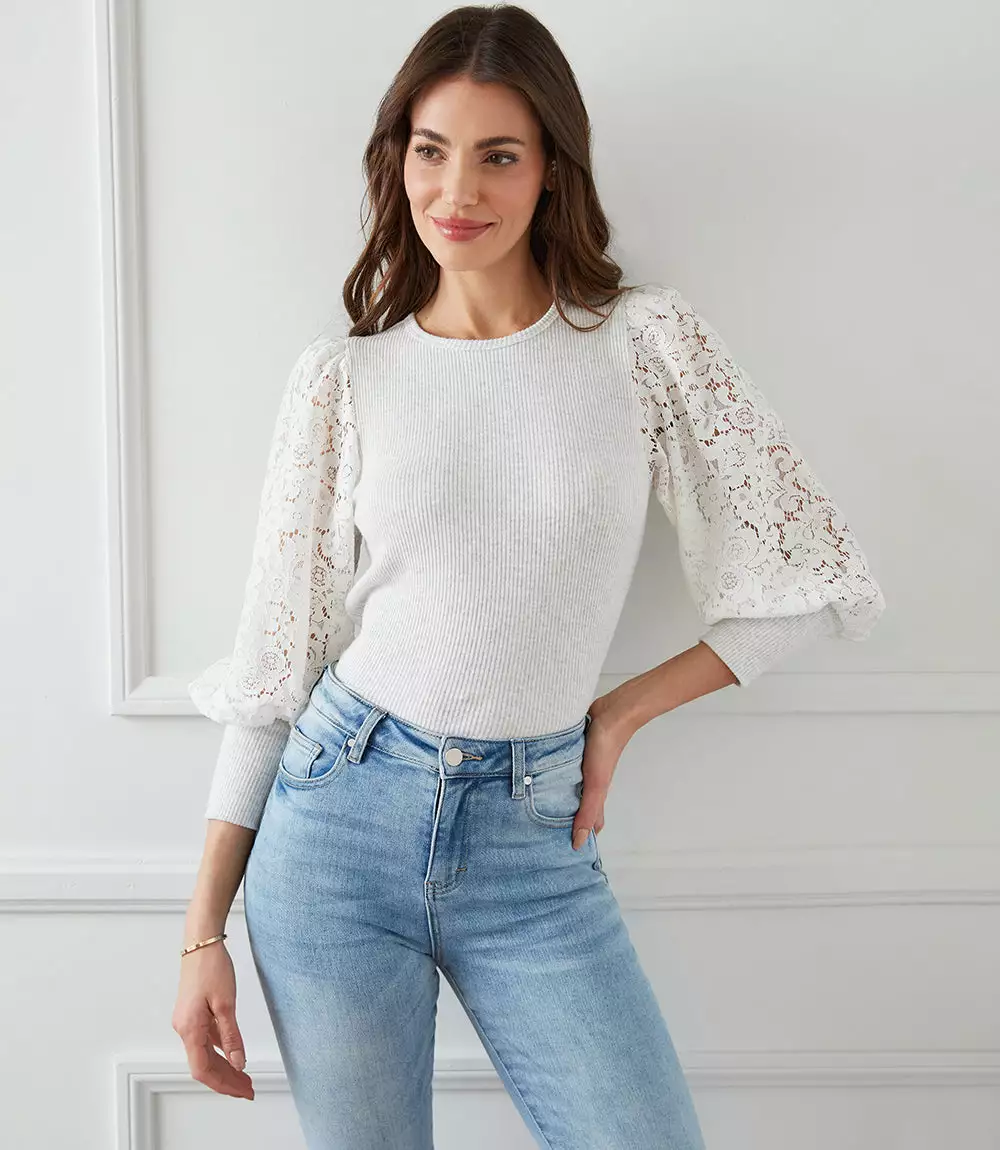 Karen Kane Lace Sleeve Top 3 Karen Kane Lace Sleeve Top