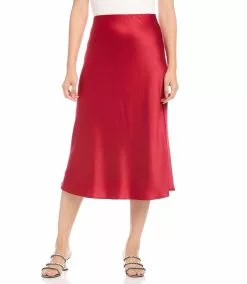 Karen Kane Bias Cut Midi Skirt -karen kane Sales Shop karenkane 2022 winter 4L68116 RED 001