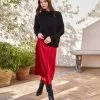 Karen Kane Bias Cut Midi Skirt -karen kane Sales Shop karenkane 2022 winter 4L68116 RED 002