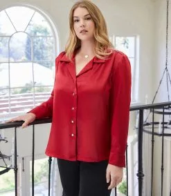 Karen Kane Plus Size Long Sleeve Button-Up Shirt