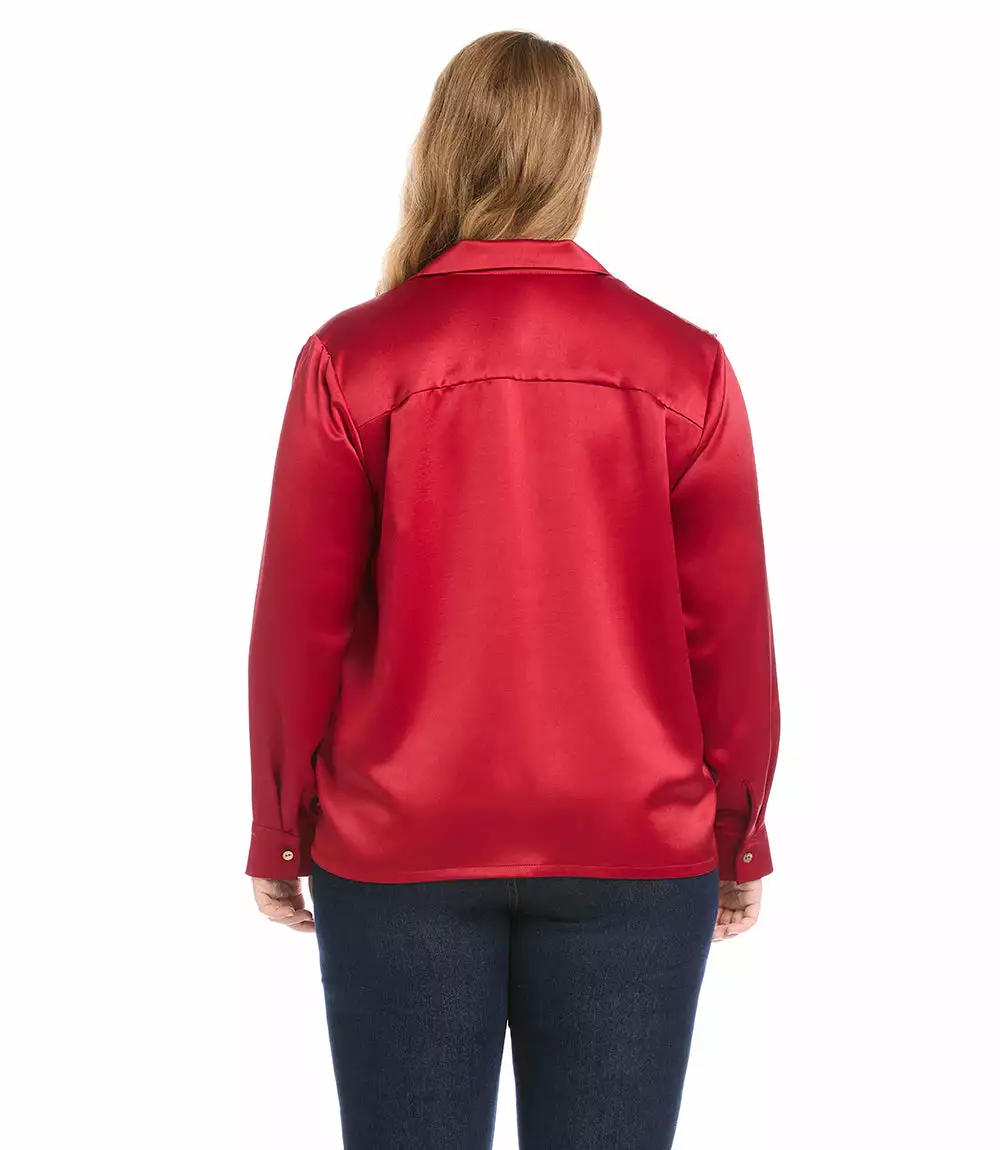 Karen Kane Plus Size Long Sleeve Button-Up Shirt 6 Karen Kane Plus Size Long Sleeve Button-Up Shirt - Image 4