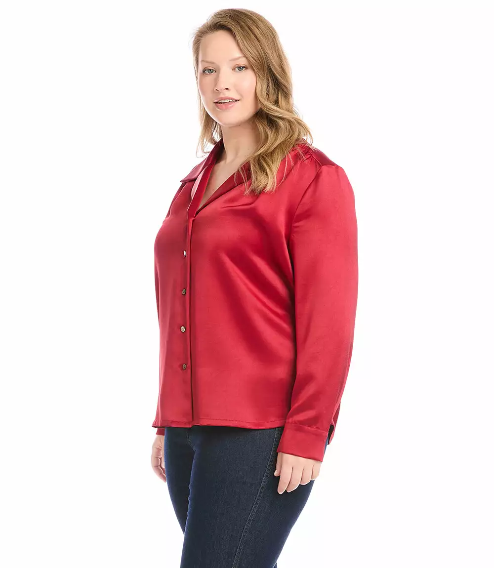 Karen Kane Plus Size Long Sleeve Button-Up Shirt 7 Karen Kane Plus Size Long Sleeve Button-Up Shirt - Image 5