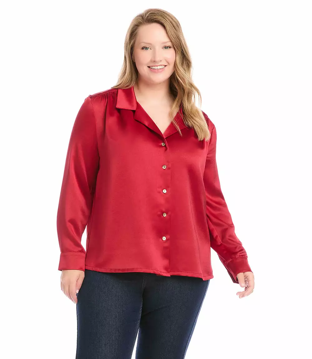 Karen Kane Plus Size Long Sleeve Button-Up Shirt 5 Karen Kane Plus Size Long Sleeve Button-Up Shirt - Image 3