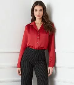 Karen Kane Long Sleeve Button-Up Shirt