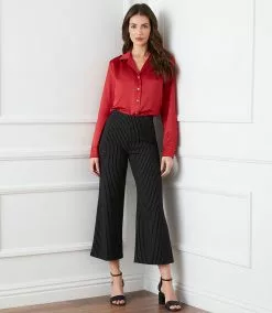 Karen Kane Long Sleeve Button-Up Shirt -karen kane Sales Shop karenkane 2022 winter 4L68118 RED 005
