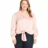 Karen Kane Plus Size Tie-Front Blouse -karen kane Sales Shop karenkane 2022 winter 4L68120W ROS 001