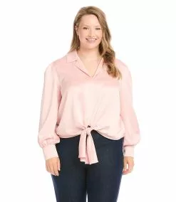 Karen Kane Plus Size Tie-Front Blouse