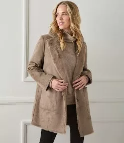 Karen Kane Faux Fur Coat -karen kane Sales Shop karenkane 2022 winter 4L83086 TAU 007