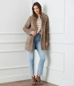 Karen Kane Faux Fur Coat -karen kane Sales Shop karenkane 2022 winter 4L83086 TAU 008