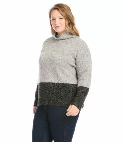 Karen Kane Plus Size Colorblock Sweater -karen kane Sales Shop karenkane 2022 winter 4L89575W GRA 004