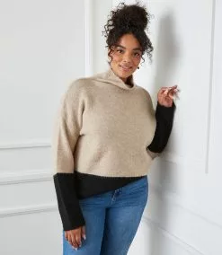 Karen Kane Plus Size Colorblock Sweater -karen kane Sales Shop karenkane 2022 winter 4L89621W OAT 001
