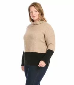 Karen Kane Plus Size Colorblock Sweater -karen kane Sales Shop karenkane 2022 winter 4L89621W OAT 004