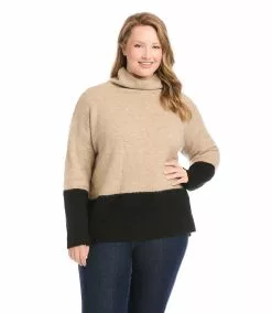 Karen Kane Plus Size Colorblock Sweater -karen kane Sales Shop karenkane 2022 winter 4L89621W OAT 005
