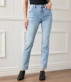 Karen Kane Raw Hem Straight Jeans -karen kane Sales Shop karenkane 2022 winter L48143 LTB 001