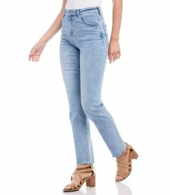 Karen Kane Raw Hem Straight Jeans -karen kane Sales Shop karenkane 2022 winter L48143 LTB 004