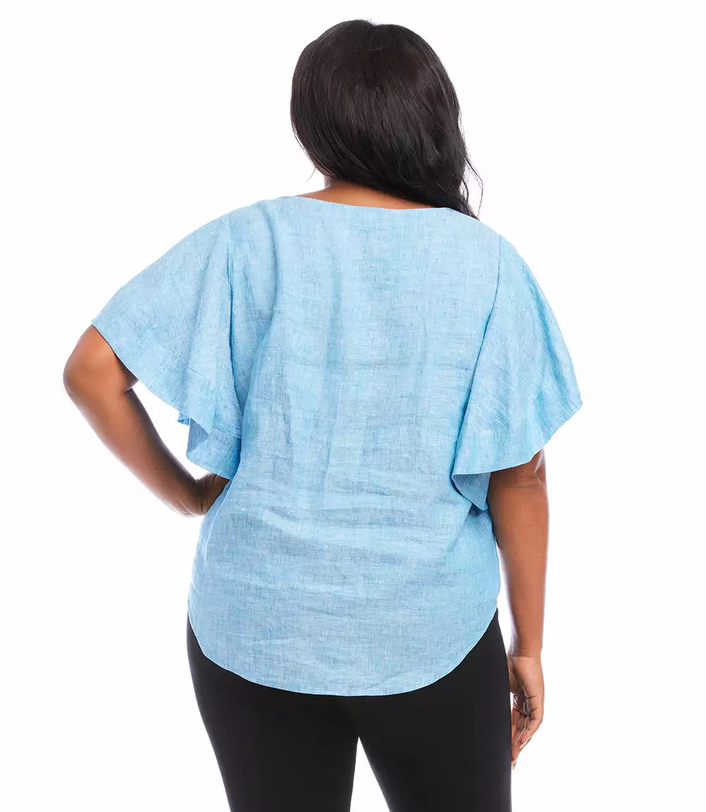 Karen Kane Plus Size Flutter Sleeve Top 4 Karen Kane Plus Size Flutter Sleeve Top - Image 2