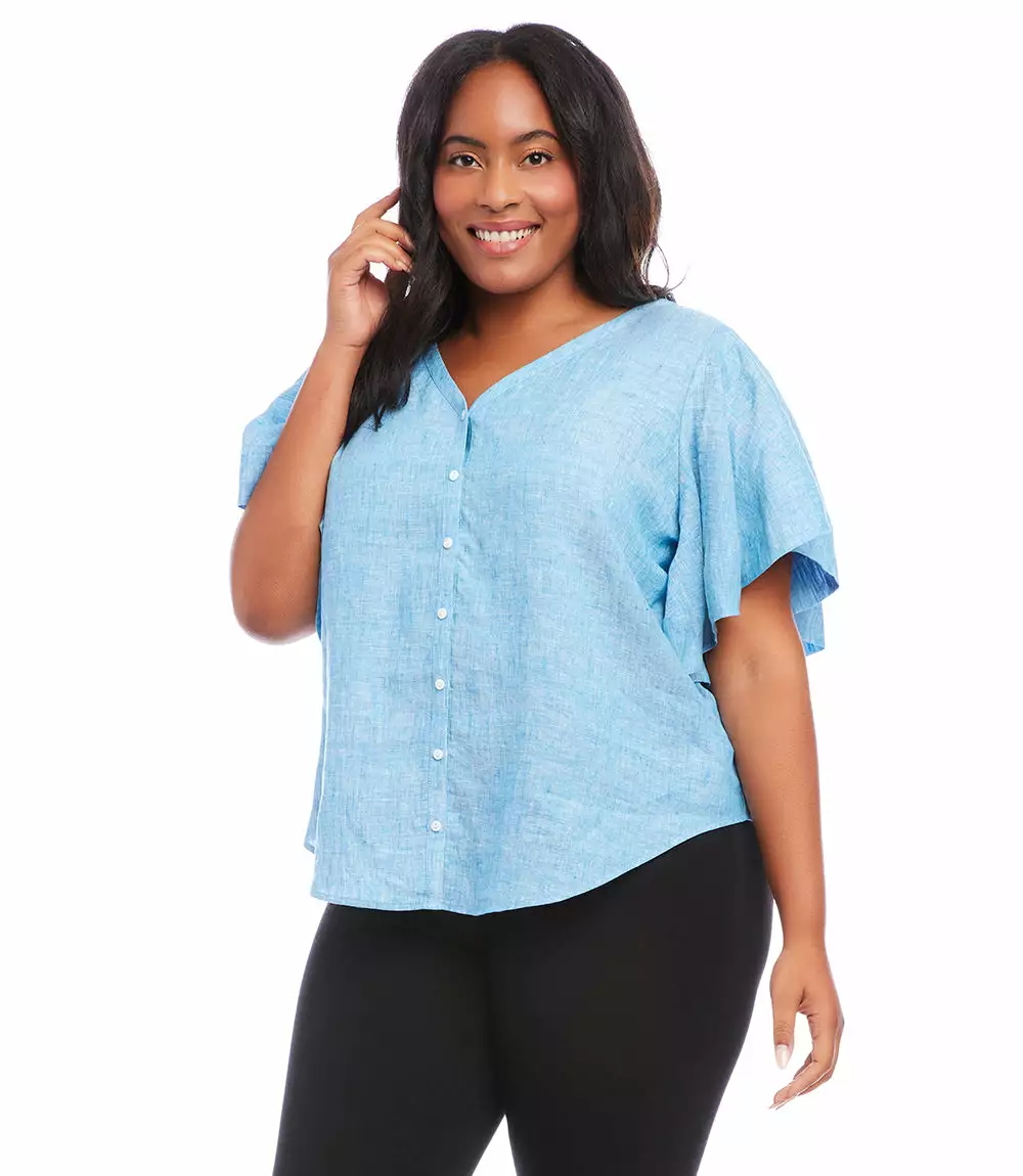 Karen Kane Plus Size Flutter Sleeve Top 5 Karen Kane Plus Size Flutter Sleeve Top - Image 3