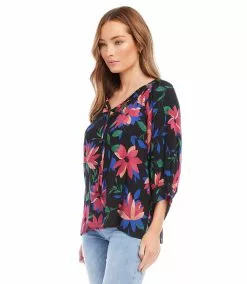 Karen Kane Petite Size Blouson Sleeve Top -karen kane Sales Shop karenkane 2023 spring 1L04225P PRT 003