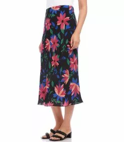Karen Kane Petite Size Bias Cut Midi Skirt -karen kane Sales Shop karenkane 2023 spring 1L04226P PRT 003 1