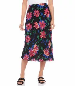 Karen Kane Bias Cut Midi Skirt -karen kane Sales Shop karenkane 2023 spring 1L04226 PRT 001