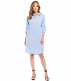 Karen Kane Linen Shirtdress -karen kane Sales Shop karenkane 2023 spring 1L04626 CAPB 003