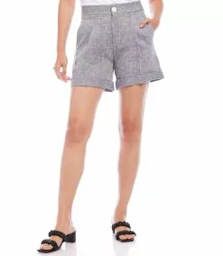 Karen Kane High Waist Pleated Shorts -karen kane Sales Shop karenkane 2023 spring 1L04627 GRA 005