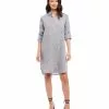 Karen Kane Linen Shirtdress -karen kane Sales Shop karenkane 2023 spring 1L04628 GRA 001