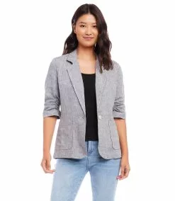 Karen Kane Ruched Sleeve Jacket -karen kane Sales Shop karenkane 2023 spring 1L04629 GRA 006