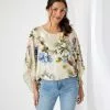 Karen Kane Blouson Scarf Top -karen kane Sales Shop karenkane 2023 spring 1L04632 FLO 001