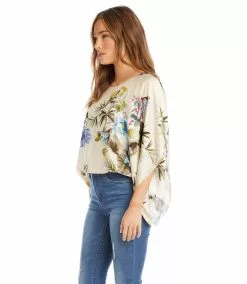 Karen Kane Blouson Scarf Top -karen kane Sales Shop karenkane 2023 spring 1L04632 FLO 004