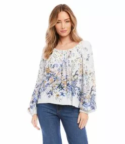 karen kane Sales Shop 26 Karen Kane Petite Size Border Print Top