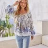 Karen Kane Border Print Top -karen kane Sales Shop karenkane 2023 spring 1L09608 PRT 001