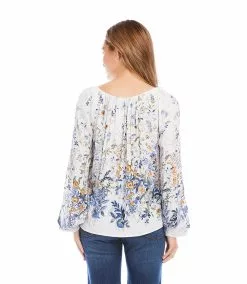 Karen Kane Border Print Top -karen kane Sales Shop karenkane 2023 spring 1L09608 PRT 004