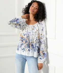 Karen Kane Border Print Top -karen kane Sales Shop karenkane 2023 spring 1L09608 PRT 006