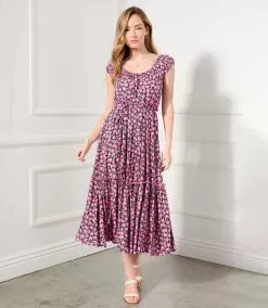 Karen Kane Extended Sleeve Dress -karen kane Sales Shop karenkane 2023 spring 1L10170 FLO 002