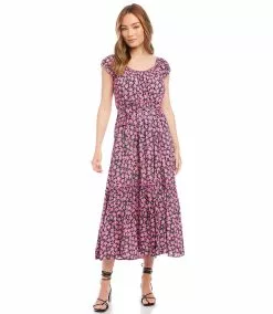 Karen Kane Extended Sleeve Dress -karen kane Sales Shop karenkane 2023 spring 1L10170 FLO 003