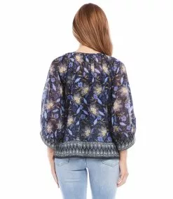 Karen Kane Blouson Sleeve Top -karen kane Sales Shop karenkane 2023 spring 1L10523 FLO 004copy