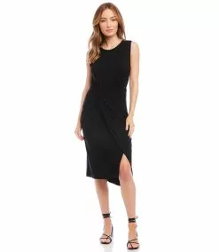 Karen Kane Asymmetric Drape Dress 14 Karen Kane Asymmetric Drape Dress -karen kane Sales Shop karenkane 2023 spring 1L13125 BLK 003