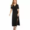 Karen Kane Petite Size Faux Wrap Midi Dress -karen kane Sales Shop karenkane 2023 spring 1L13127P BLK 002