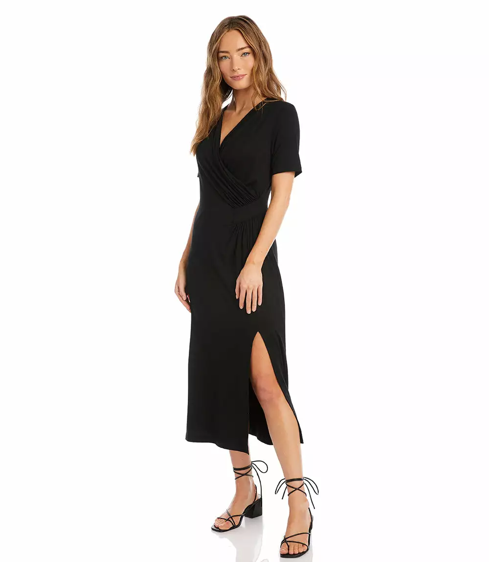 Karen Kane Petite Size Faux Wrap Midi Dress 6 Karen Kane Petite Size Faux Wrap Midi Dress - Image 4