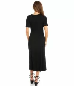 Karen Kane Faux Wrap Midi Dress -karen kane Sales Shop karenkane 2023 spring 1L13127 BLK 003