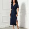 Karen Kane Faux Wrap Midi Dress -karen kane Sales Shop karenkane 2023 spring 1L13129 NAV 001