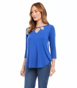 Karen Kane Petite Size Cut Out Shirttail Tee -karen kane Sales Shop karenkane 2023 spring 1L13130P BLB 004