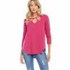 Karen Kane Petite Size Cut Out Shirttail Tee -karen kane Sales Shop karenkane 2023 spring 1L13130P RAS 002 1