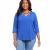 Karen Kane Plus Size Cut Out Shirttail Tee -karen kane Sales Shop karenkane 2023 spring 1L13130W BLB 001