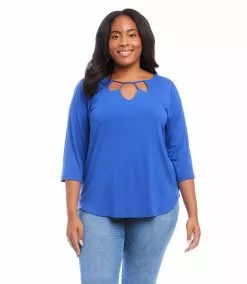 Karen Kane Plus Size Cut Out Shirttail Tee