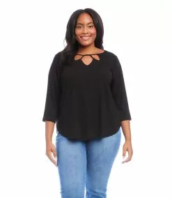 Karen Kane Plus Size Cut Out Shirttail Tee
