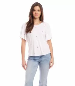 Karen Kane Petite Size Ruffle Sleeve Top