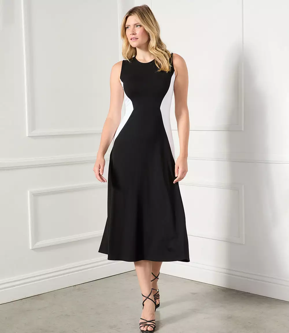 Karen Kane Plus Size Sleeveless Colorblock Dress 3 Karen Kane Plus Size Sleeveless Colorblock Dress