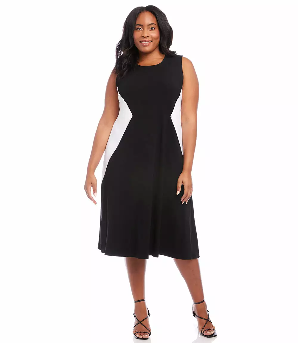 Karen Kane Plus Size Sleeveless Colorblock Dress 4 Karen Kane Plus Size Sleeveless Colorblock Dress - Image 2